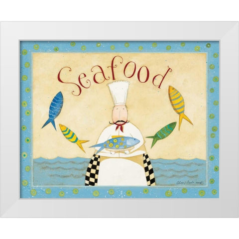 Seafood White Modern Wood Framed Art Print by DiPaolo, Dan