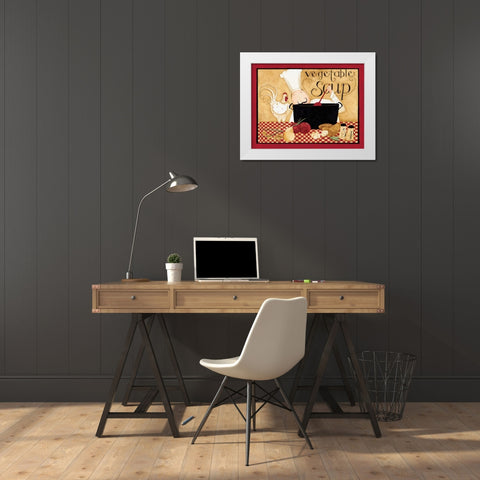 Vegie Soup White Modern Wood Framed Art Print by DiPaolo, Dan