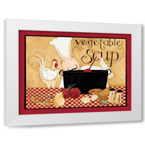 Vegie Soup White Modern Wood Framed Art Print by DiPaolo, Dan
