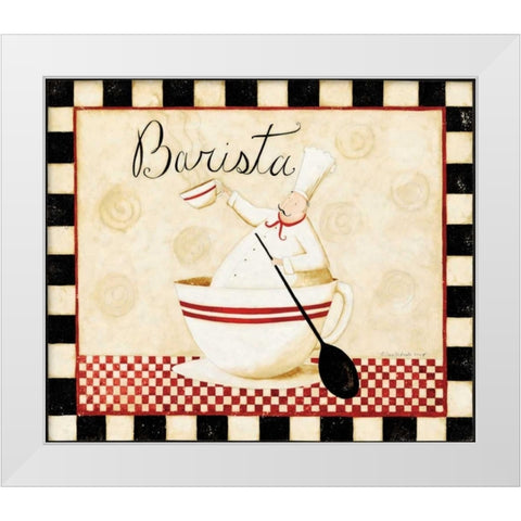 Barista White Modern Wood Framed Art Print by DiPaolo, Dan