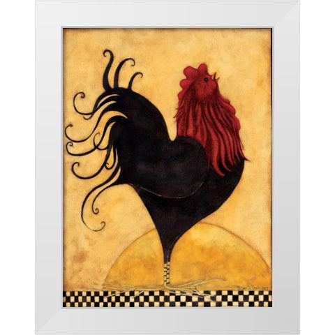 Rooster White Modern Wood Framed Art Print by DiPaolo, Dan