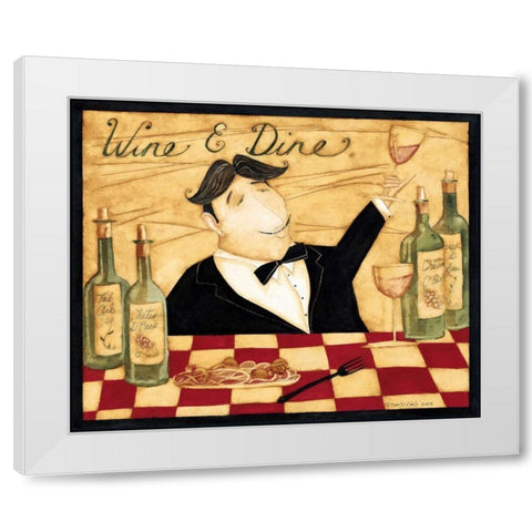 Dinner White Modern Wood Framed Art Print by DiPaolo, Dan