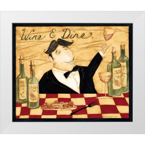 Dinner White Modern Wood Framed Art Print by DiPaolo, Dan