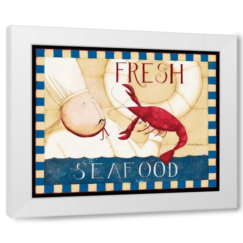 Fresh Seafood White Modern Wood Framed Art Print by DiPaolo, Dan