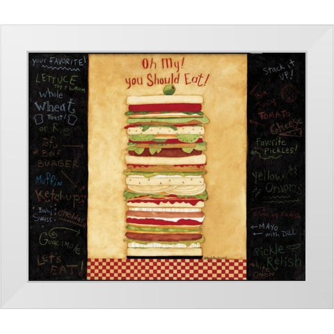 Stacked Up White Modern Wood Framed Art Print by DiPaolo, Dan