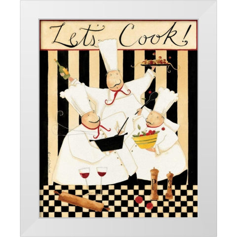 Lets Cook White Modern Wood Framed Art Print by DiPaolo, Dan