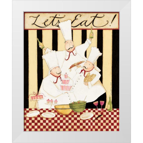 Lets Eat White Modern Wood Framed Art Print by DiPaolo, Dan