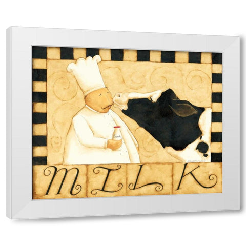 Moo White Modern Wood Framed Art Print by DiPaolo, Dan
