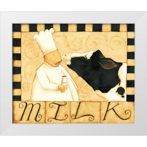 Moo White Modern Wood Framed Art Print by DiPaolo, Dan