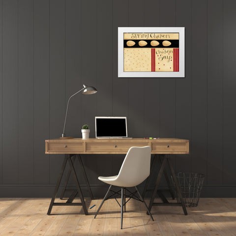 Spring Chicken White Modern Wood Framed Art Print by DiPaolo, Dan