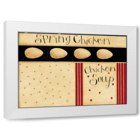 Spring Chicken White Modern Wood Framed Art Print by DiPaolo, Dan