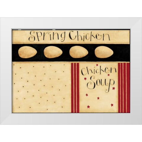 Spring Chicken White Modern Wood Framed Art Print by DiPaolo, Dan
