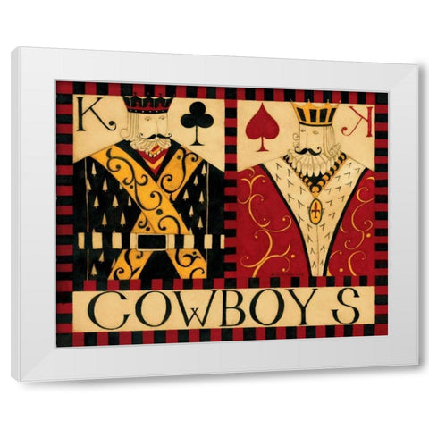 Cowboys White Modern Wood Framed Art Print by DiPaolo, Dan