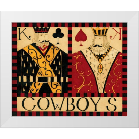 Cowboys White Modern Wood Framed Art Print by DiPaolo, Dan