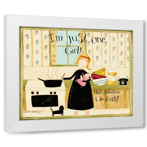 Power Woman White Modern Wood Framed Art Print by DiPaolo, Dan