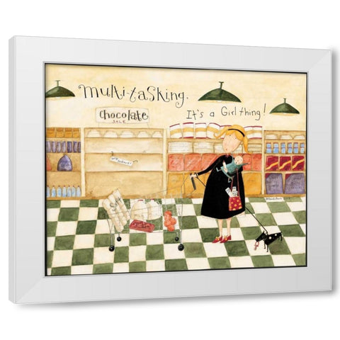 Checkered White Modern Wood Framed Art Print by DiPaolo, Dan