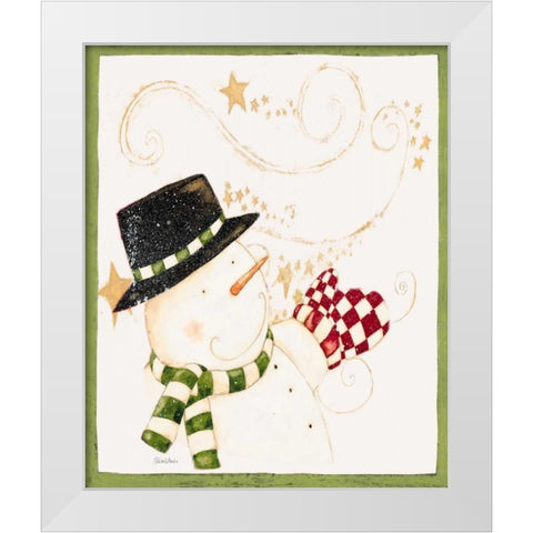 Snowman White Modern Wood Framed Art Print by DiPaolo, Dan