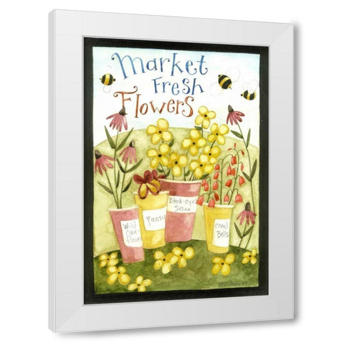 Market Fresh Flowers White Modern Wood Framed Art Print by DiPaolo, Dan