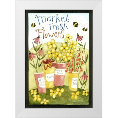 Market Fresh Flowers White Modern Wood Framed Art Print by DiPaolo, Dan