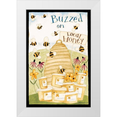 Buzzed On Honey White Modern Wood Framed Art Print by DiPaolo, Dan