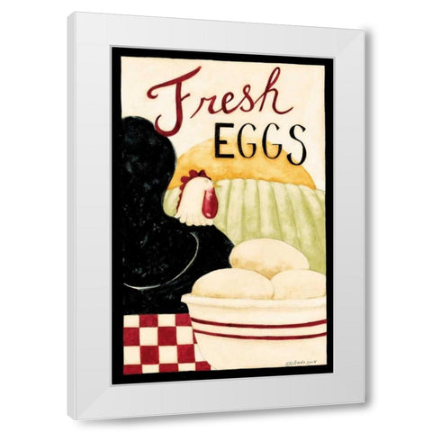 Fresh Eggs White Modern Wood Framed Art Print by DiPaolo, Dan