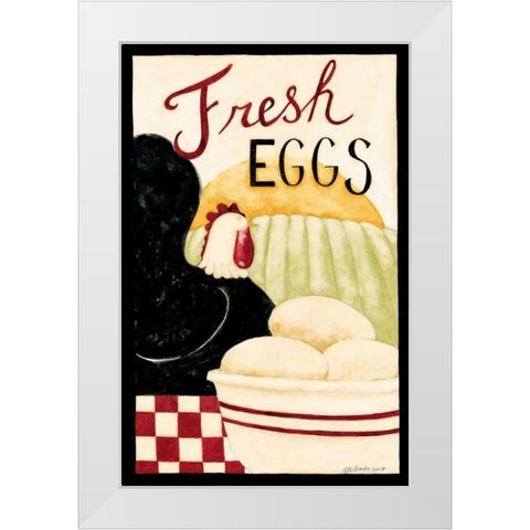 Fresh Eggs White Modern Wood Framed Art Print by DiPaolo, Dan