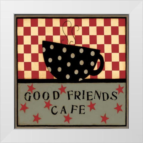Friends White Modern Wood Framed Art Print by DiPaolo, Dan