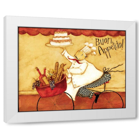 Biking White Modern Wood Framed Art Print by DiPaolo, Dan