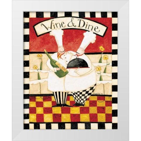 Wine And Dine White Modern Wood Framed Art Print by DiPaolo, Dan