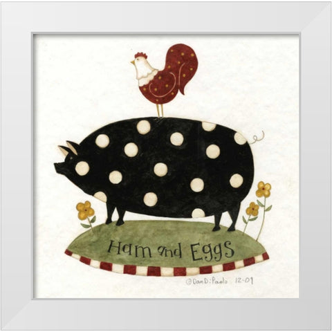Ham and eggs White Modern Wood Framed Art Print by DiPaolo, Dan