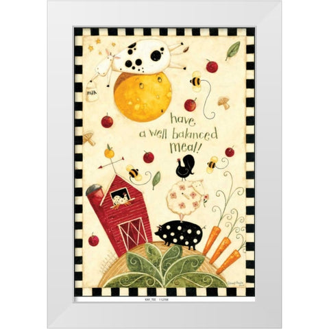 Farm On The Hill White Modern Wood Framed Art Print by DiPaolo, Dan