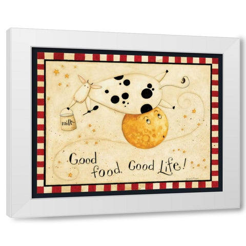 Flying Cows White Modern Wood Framed Art Print by DiPaolo, Dan