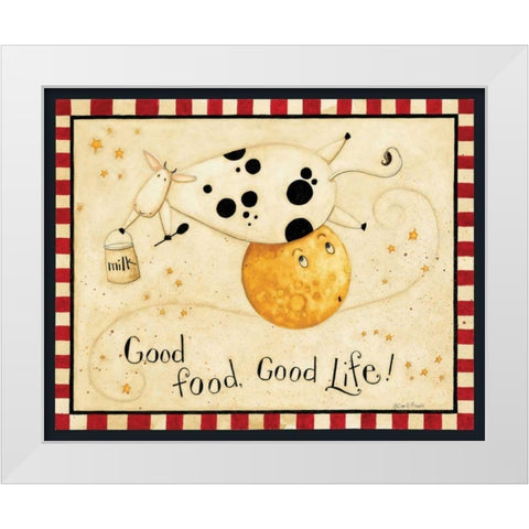 Flying Cows White Modern Wood Framed Art Print by DiPaolo, Dan