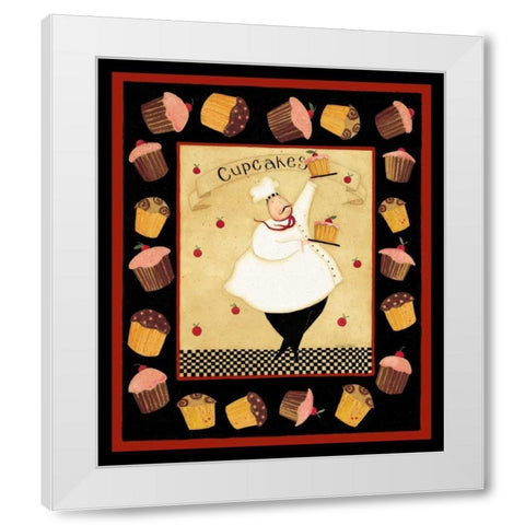 Dancing With Cupcakes White Modern Wood Framed Art Print by DiPaolo, Dan