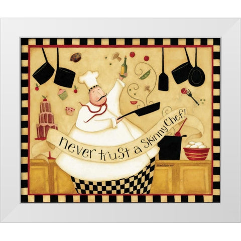 Skinny Chef White Modern Wood Framed Art Print by DiPaolo, Dan