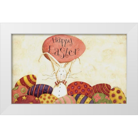 Happy Easter Eggbert White Modern Wood Framed Art Print by DiPaolo, Dan