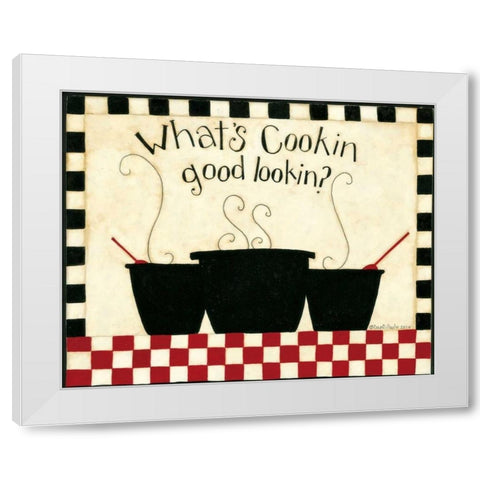 Whats Cooking White Modern Wood Framed Art Print by DiPaolo, Dan