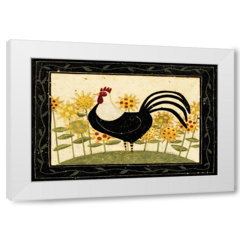 Hey There Rooster White Modern Wood Framed Art Print by DiPaolo, Dan