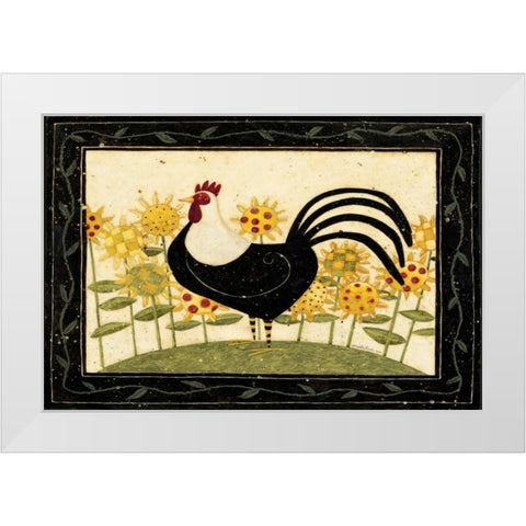 Hey There Rooster White Modern Wood Framed Art Print by DiPaolo, Dan