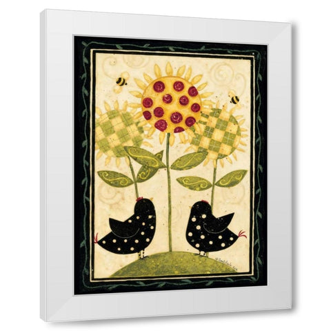 Chicks White Modern Wood Framed Art Print by DiPaolo, Dan