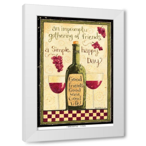 Wine Bottle White Modern Wood Framed Art Print by DiPaolo, Dan
