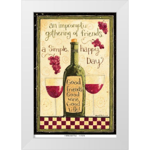 Wine Bottle White Modern Wood Framed Art Print by DiPaolo, Dan