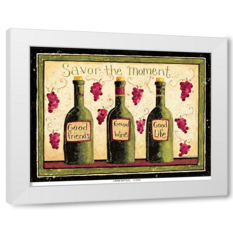 Wine Bottles White Modern Wood Framed Art Print by DiPaolo, Dan