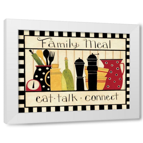 Family Meal White Modern Wood Framed Art Print by DiPaolo, Dan