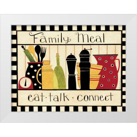 Family Meal White Modern Wood Framed Art Print by DiPaolo, Dan