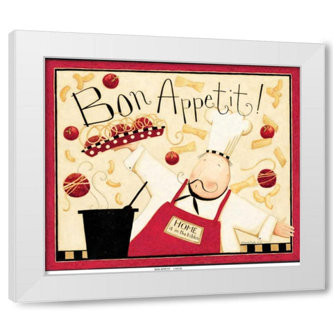 Bon Appetit White Modern Wood Framed Art Print by DiPaolo, Dan