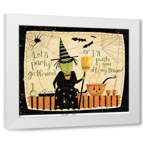 Lets Party White Modern Wood Framed Art Print by DiPaolo, Dan