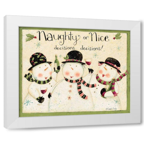 Naughty Or Nice White Modern Wood Framed Art Print by DiPaolo, Dan