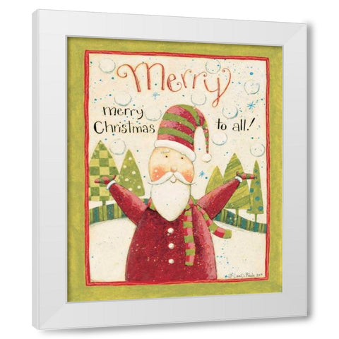 Merry Christmas White Modern Wood Framed Art Print by DiPaolo, Dan