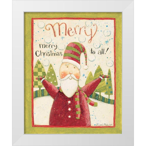 Merry Christmas White Modern Wood Framed Art Print by DiPaolo, Dan